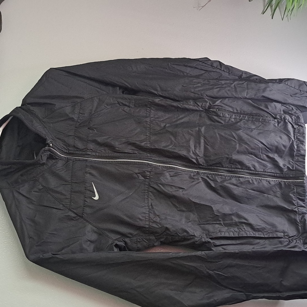 Nike Black Nylon Running Windbreaker Size XS  PTP:19.5" Length:25"